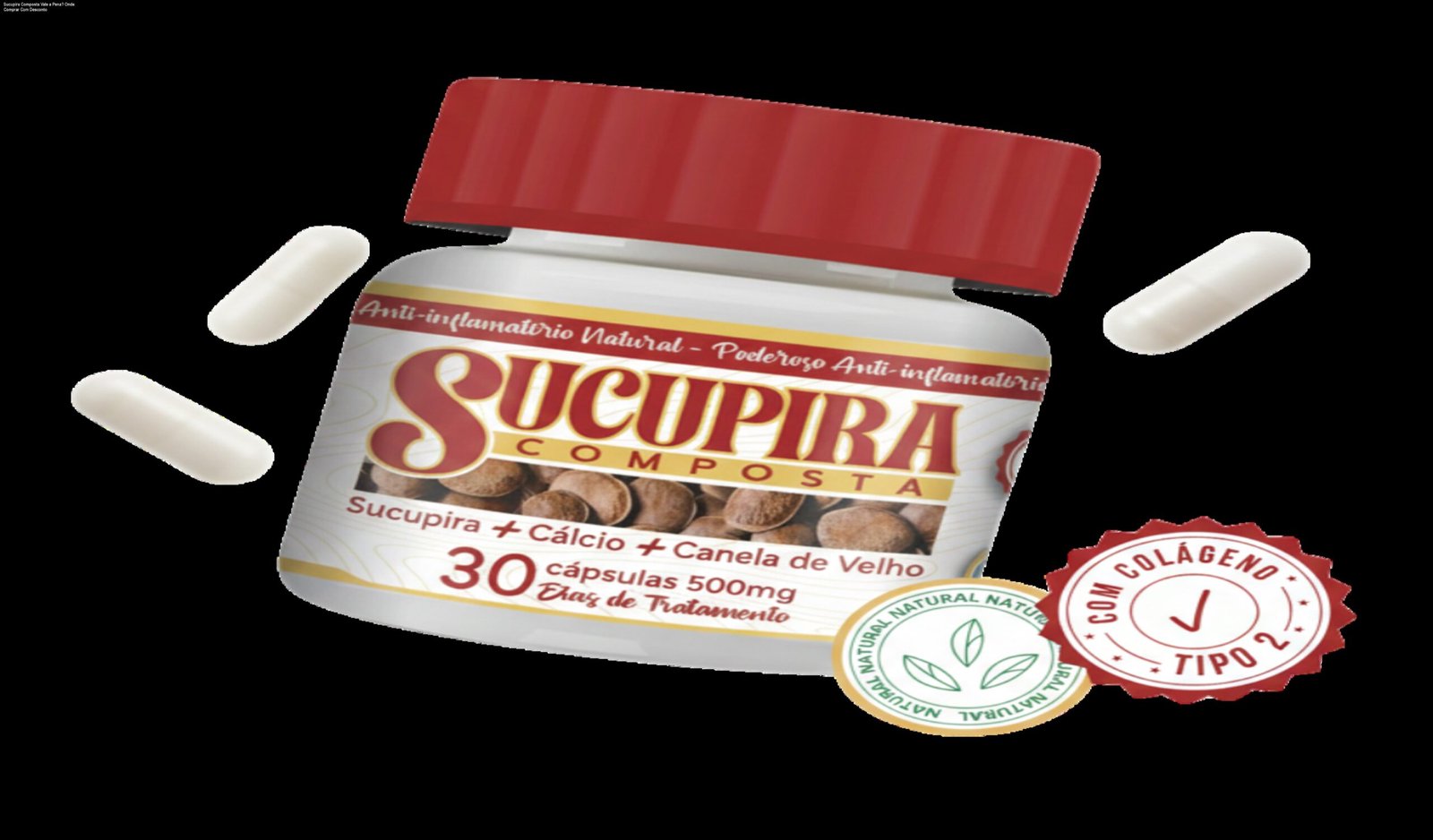 Frasco de Sucupira Composta, suplemento natural para alívio de dores nas articulações