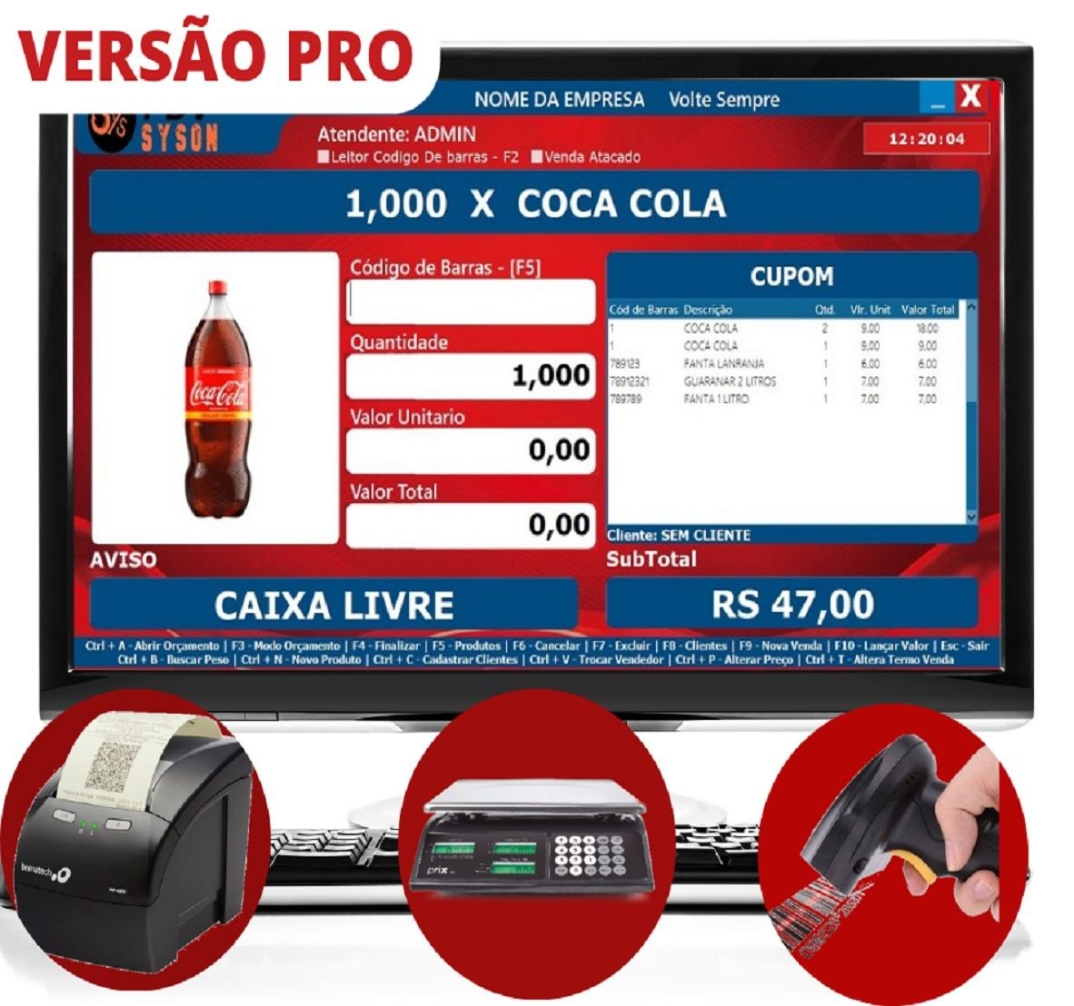 Tela do SysOn Pdv pro mostrando interface intuitiva de ponto de venda