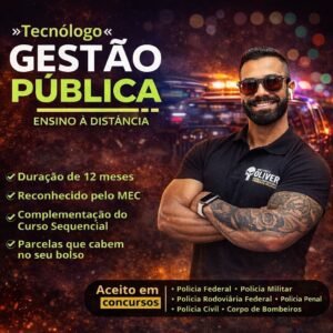 Tecnólogo em Gestão Pública EAD 12 meses Instituto Óliver diploma válido para concursos públicos