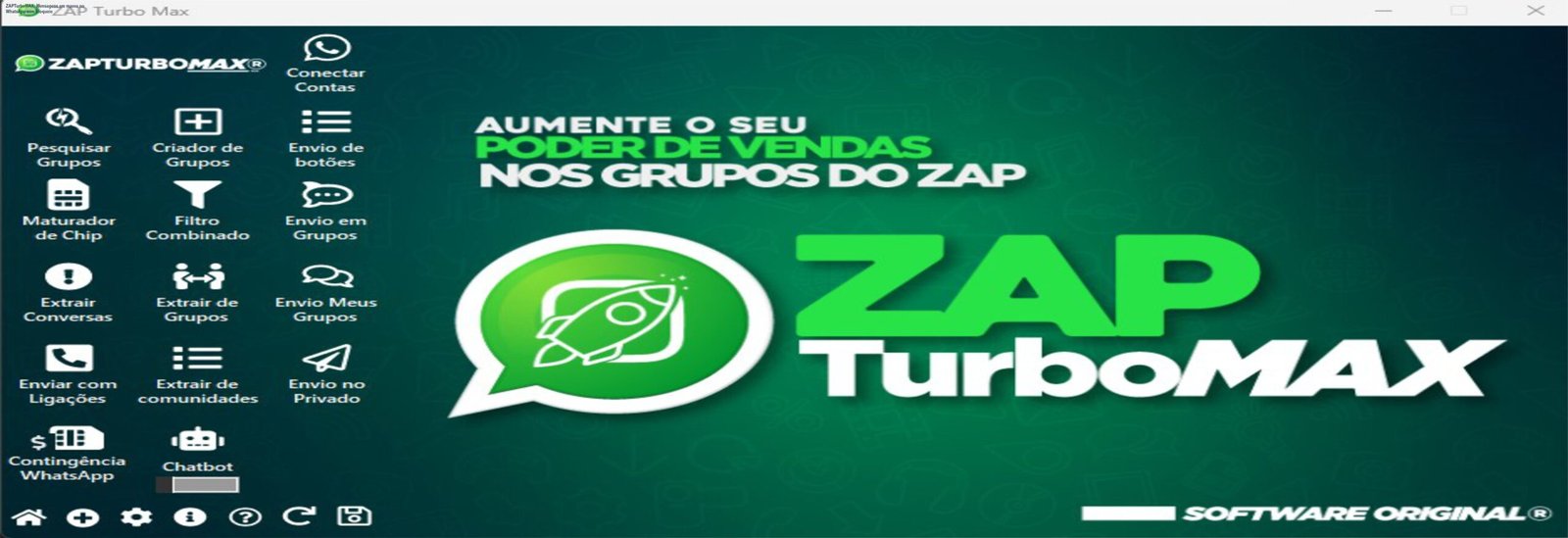 ZAPTurboMAX enviando milhares de mensagens automáticas no WhatsApp com proteção anti-bloqueio
