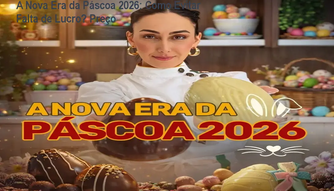 Imagem promocional do curso A Nova Era da Páscoa 2026 mostrando confeiteiras lucrando com chocolate