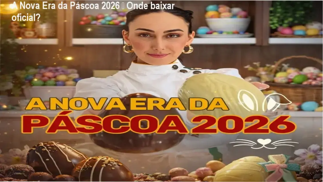 Captura de tela mostrando acesso ao download oficial do curso A Nova Era da Páscoa 2026.
