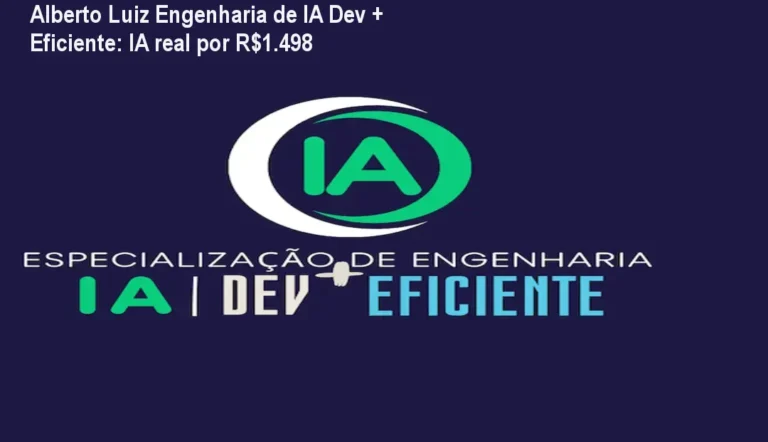 Tela do curso Alberto Luiz Engenharia de IA Dev + Eficiente mostrando arquitetura de IA integrada com dados reais