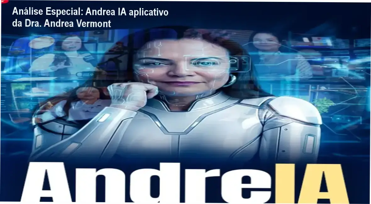 Capa informativa sobre o tema Andrea IA aplicativo da Dra. Andrea Vermont