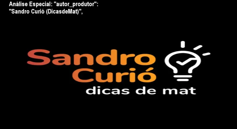 Capa informativa sobre o tema "autor_produtor": "Sandro Curió (DicasdeMat)",
