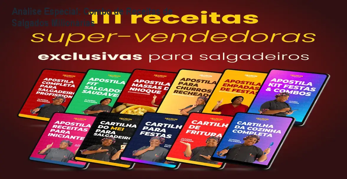 Capa informativa sobre o tema Combo de Receitas de Salgados Milionárias