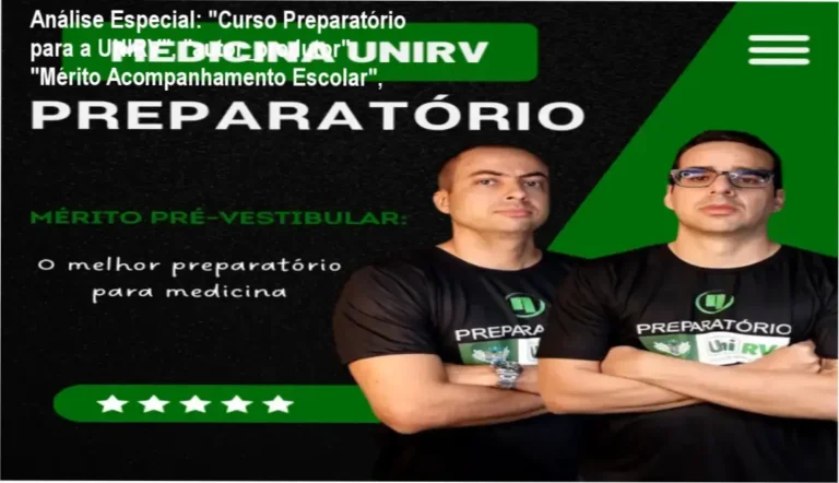 Capa informativa sobre o tema "Curso Preparatório para a UNIRV", "autor_produtor": "Mérito Acompanhamento Escolar",