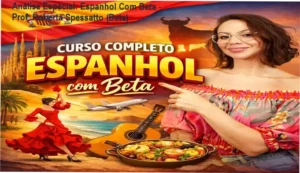 Capa informativa sobre o tema Espanhol Com Beta - Prof. Roberta Spessatto (Beta)