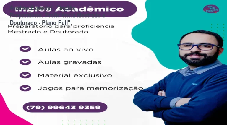 Capa informativa sobre o tema "Inglês Preparatório: Proficiência Mestrado e Doutorado - Plano Full",
