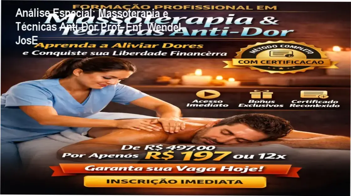 Capa informativa sobre o tema Massoterapia e Técnicas Anti-Dor Prof. Enf. Wendel JosE
