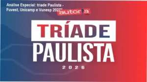 Capa informativa sobre o tema tríade Paulista - Fuvest, Unicamp e Vunesp 2027"