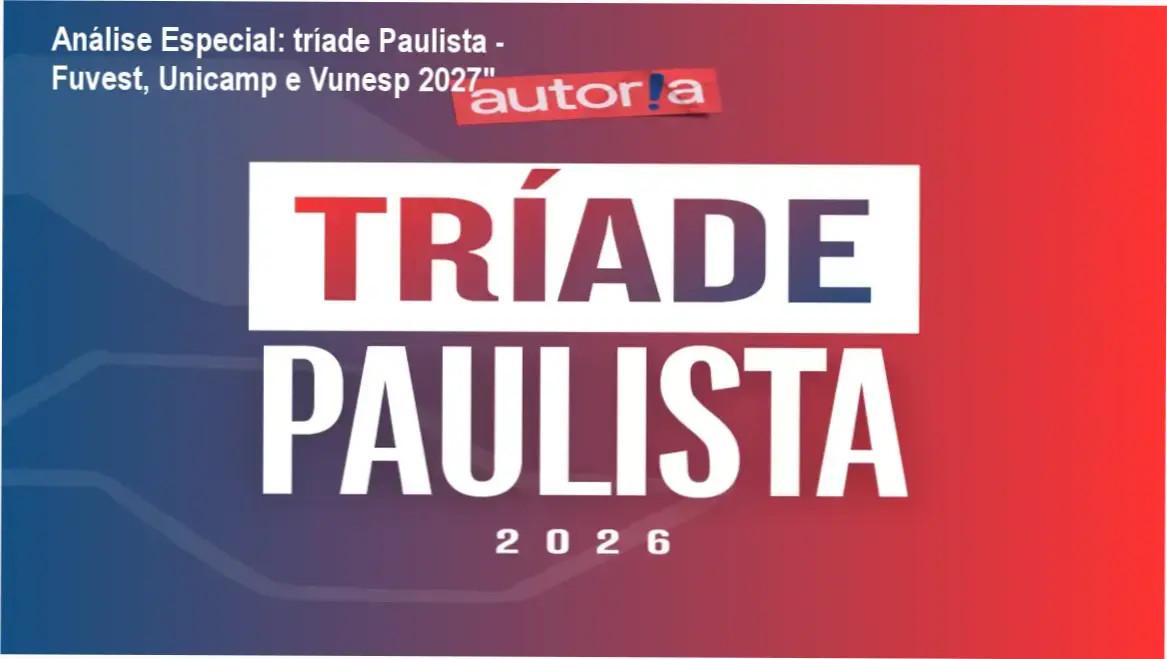 Capa informativa sobre o tema tríade Paulista - Fuvest, Unicamp e Vunesp 2027"