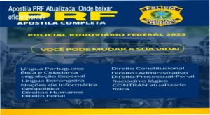 Capa da Apostila PRF Atualizada mostrando detalhes de download oficial