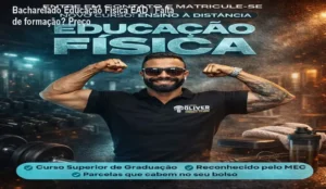 Imagem do curso Superior Bacharelado em Educação Física EAD mostrando certificado e flexibilidade de estudo