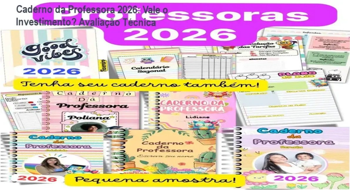 Caderno da Professora 2026 + Sondagem Diagnóstica resultados práticos de organização e motivação