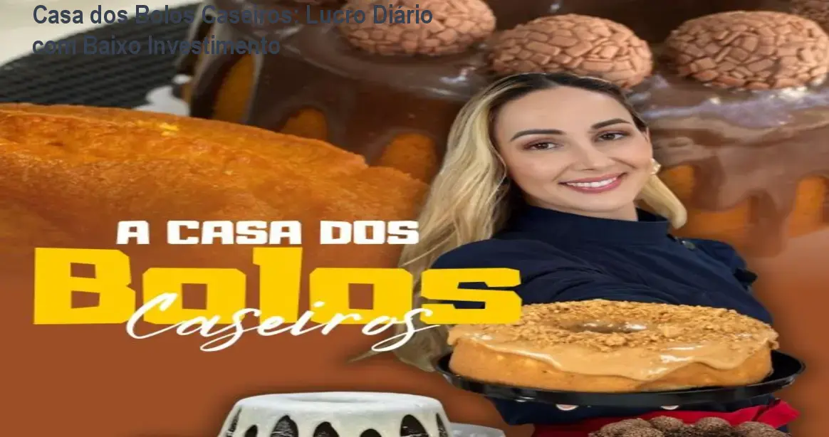 Imagem mostrando bolos caseiros prontos para venda, evidenciando o baixo custo e alta lucratividade do curso