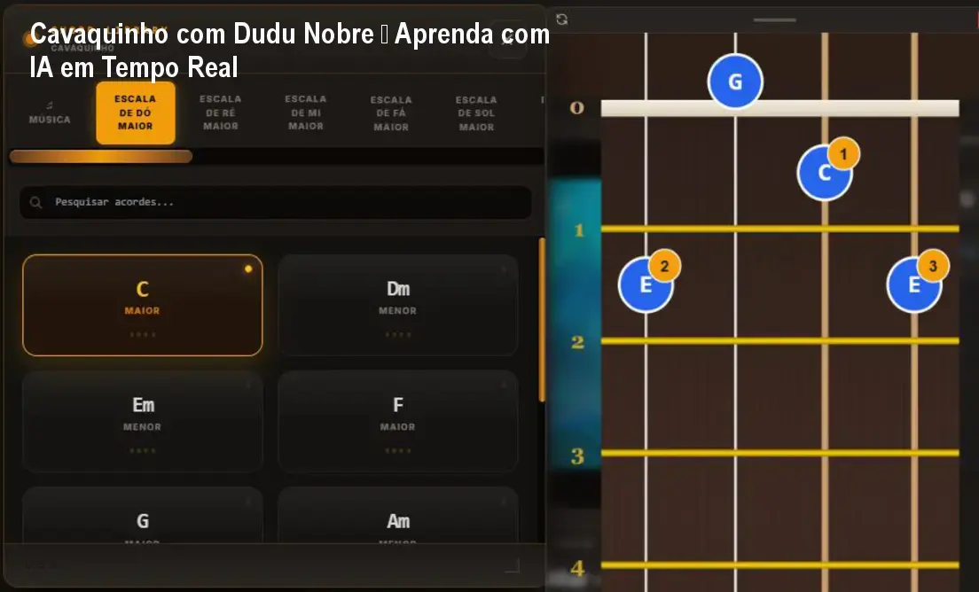 Cavaquinho com Dudu Nobre – Aprenda com IA em Tempo Real