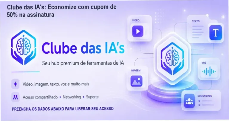 Clube das IA’s: Economize com cupom de 50% na assinatura