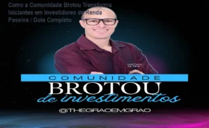 Imagem da tela do curso Comunidade Brotou mostrando módulos de investimento e exemplos de carteiras previdenciárias