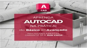 Tela do Curso AutoCAD Expert mostrando videoaulas práticas de desenho 2D e modelagem 3D