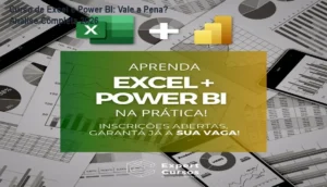 Tela de computador exibindo um dashboard de dados profissional criado com Excel e Power BI
