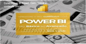 Tela mostrando o download oficial do Curso Power BI Expert com certificado