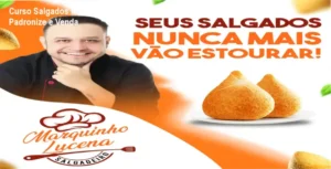 Imagem do Curso de Salgados Marquinho Lucena mostrando produção padronizada de salgados