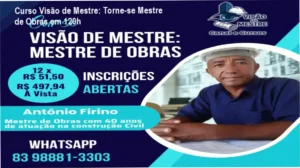Imagem promocional do Curso Visão de Mestre para formação de Mestres de Obras