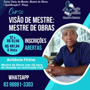Curso Visão de Mestre: Mestre de Obras – Qualificação? – Preço
