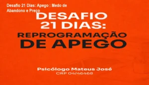 Capa do curso Desafio 21 Dias de Reprogramação de Apego mostrando ilustração de coração e mente em equilíbrio