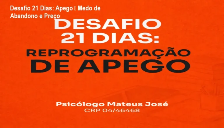 Capa do curso Desafio 21 Dias de Reprogramação de Apego mostrando ilustração de coração e mente em equilíbrio