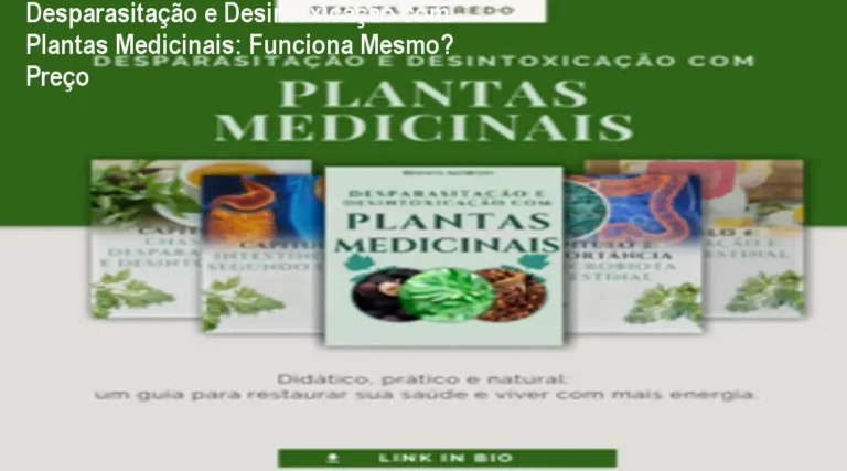 Capa do e‑book Desparasitação e Desintoxicação com Plantas Medicinais mostrando ervas naturais para saúde intestinal