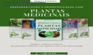 Capa do e‑book Desparasitação e Desintoxicação com Plantas Medicinais mostrando receitas naturais e fichas de acompanhamento