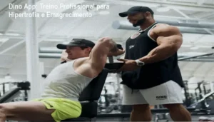 Tela do Dino App mostrando planilha de treino profissional