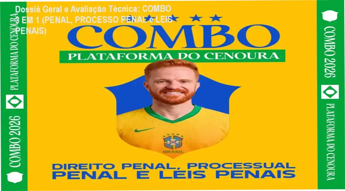 Gráfico de desempenho técnico do ecossistema COMBO 3 EM 1 (PENAL, PROCESSO PENAL e LEIS PENAIS)