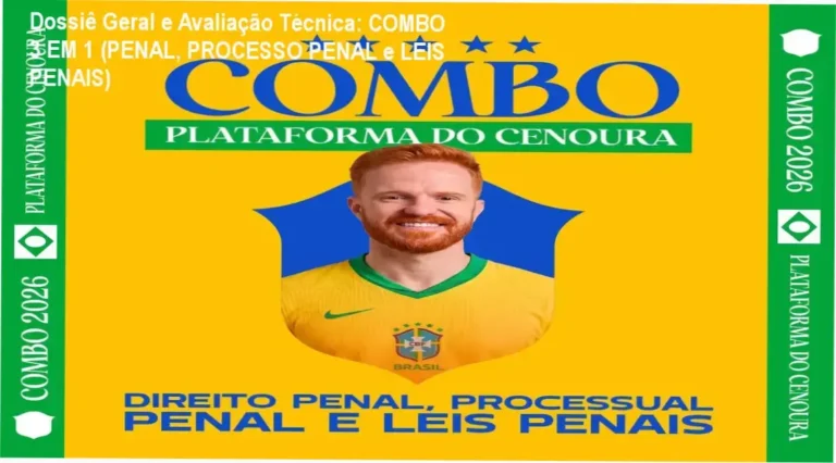 Gráfico de desempenho técnico do ecossistema COMBO 3 EM 1 (PENAL, PROCESSO PENAL e LEIS PENAIS)