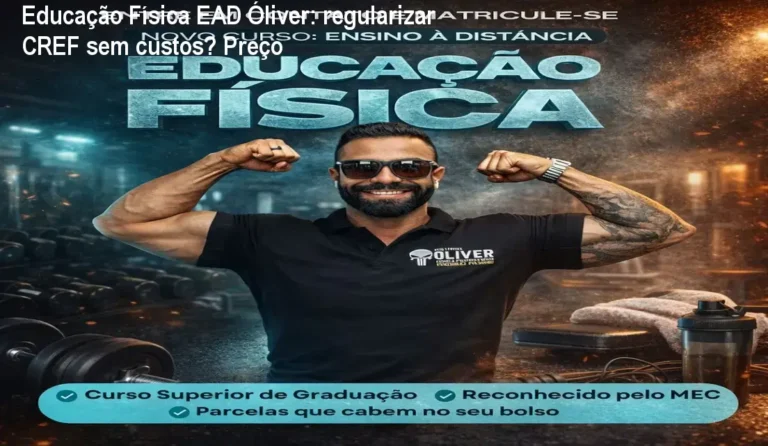 Estudante estudando Educação Física EAD Óliver no computador, com destaque para preço acessível
