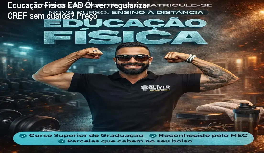 Estudante estudando Educação Física EAD Óliver no computador, com destaque para preço acessível