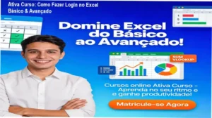 Ativa Curso login na área de membros do Excel Básico & Avançado