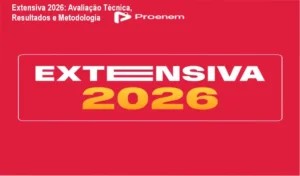 Imagem ilustrando a avaliação do curso Extensiva 2026 com destaque para aulas dinâmicas e simulados integrados