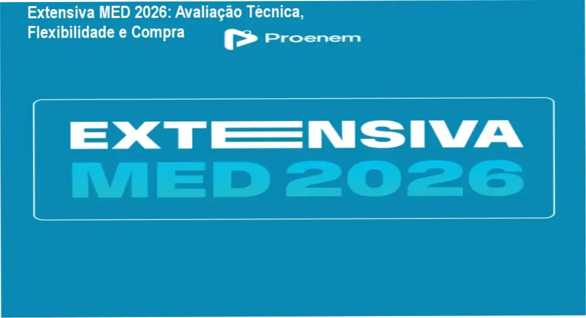 Imagem promocional da Extensiva MED 2026 mostrando avaliação técnica e link para compra
