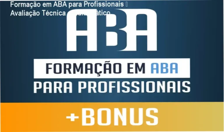 Imagem ilustrando a Formação em ABA para Profissionais com destaque ao software SociAutism e livro bônus