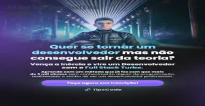 Imagem do curso Full Stack Turbo mostrando projetos reais e oportunidade de trabalhar ganhando em dólar