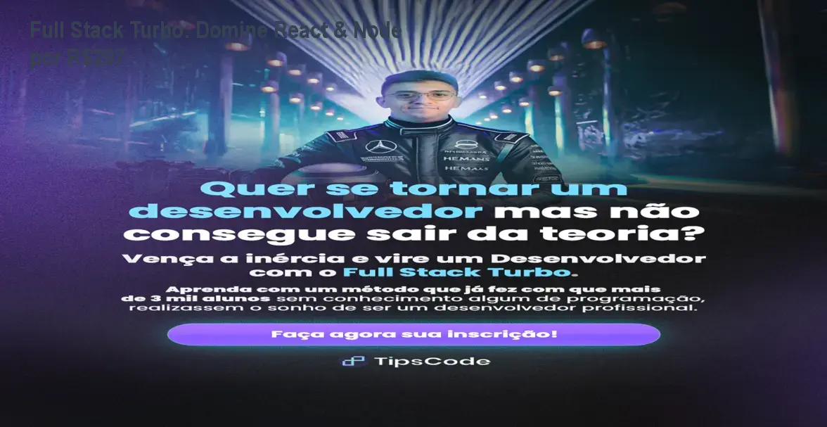 Imagem do curso Full Stack Turbo mostrando projetos reais e oportunidade de trabalhar ganhando em dólar