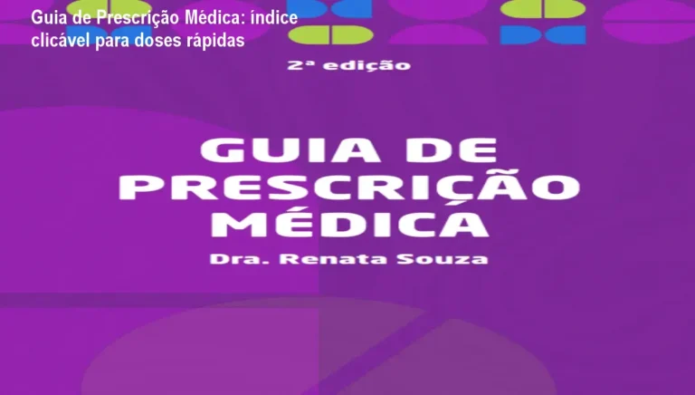 Capa do Guia de Prescrição Médica 2ª edição mostrando índice clicável para medicamentos