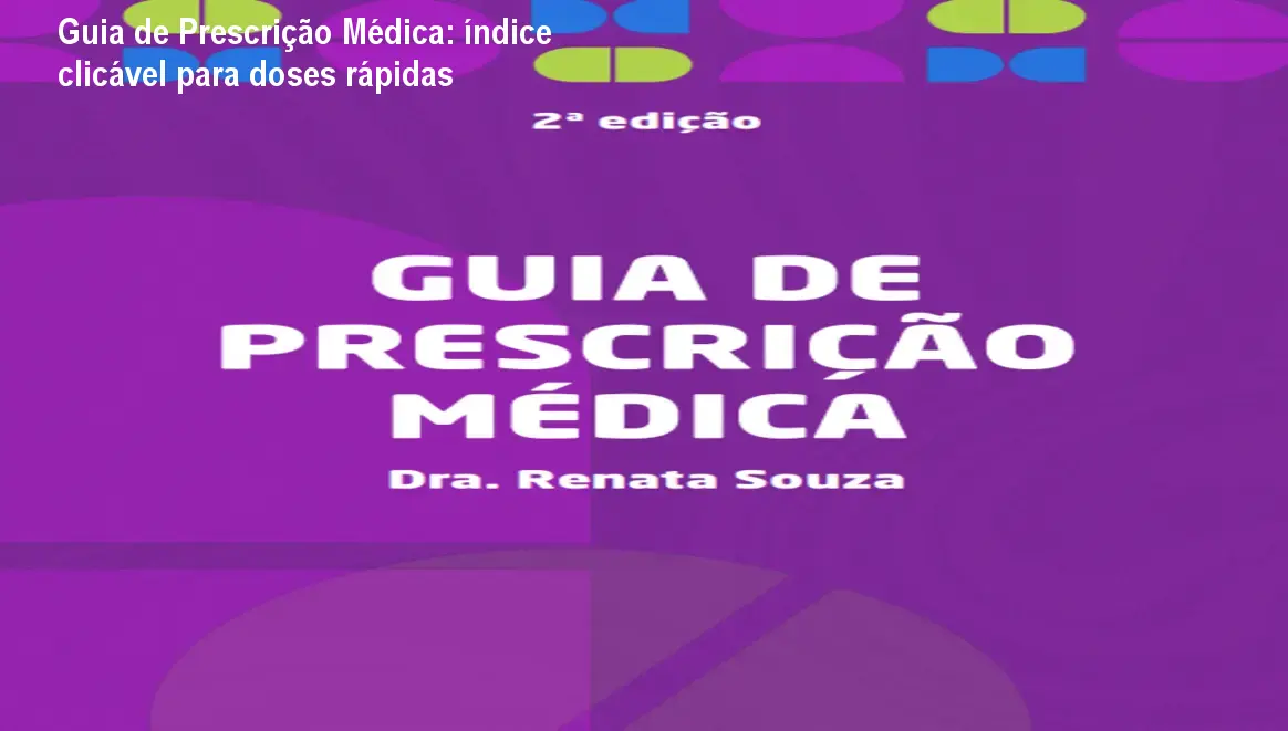 Capa do Guia de Prescrição Médica 2ª edição mostrando índice clicável para medicamentos