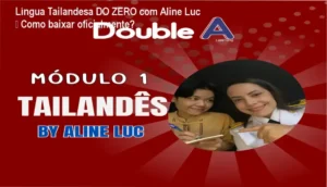 Captura de tela mostrando a página de download oficial do curso Língua Tailandesa DO ZERO com Aline Luc