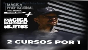 Curso Mágica com Felipe Barbieri mostrando truques de close‑up e técnicas de misdirection