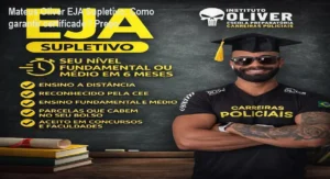 Imagem ilustrando o curso Mateus Oliver EJA Supletivo EAD com destaque para certificado reconhecido e valor do investimento