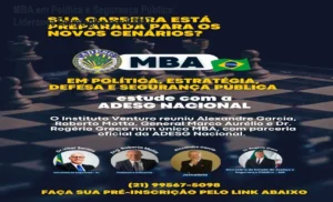 Imagem do MBA em Política, Estratégia, Defesa e Segurança Pública mostrando profissionais liderando decisões estratégicas